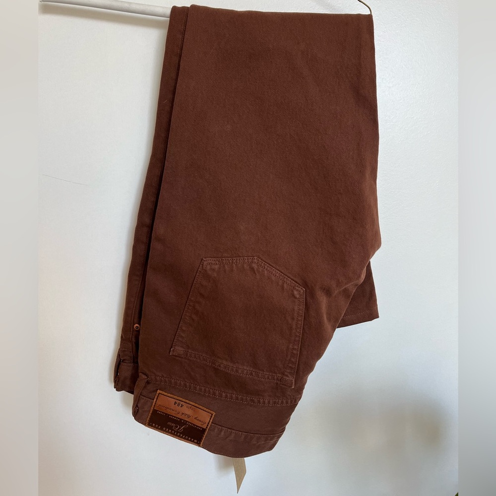 J Crew brown denim jeans 484 slim fit size 34/30 (hemmed from 32 length), nwt